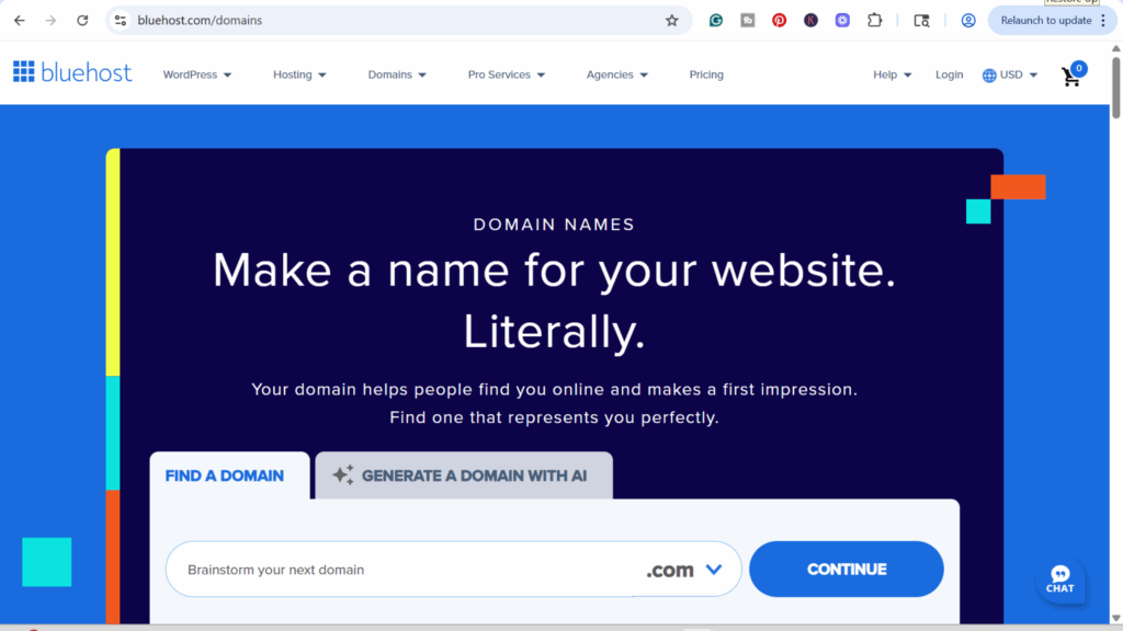 Pick a domain name
